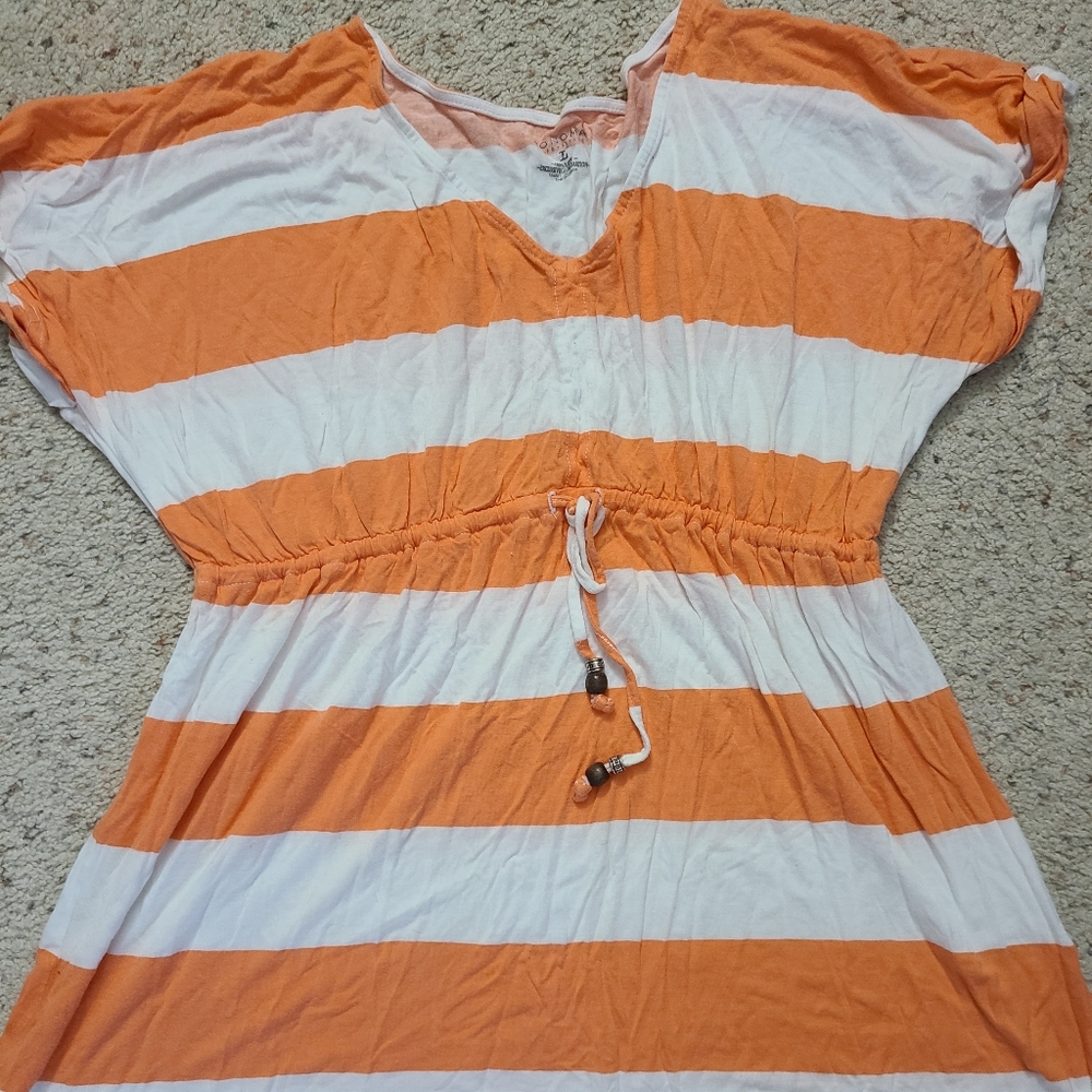Sonoma peach striped top, L.